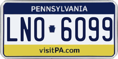 PA license plate LNO6099