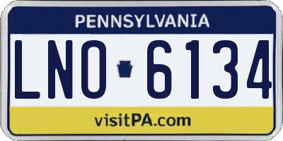 PA license plate LNO6134