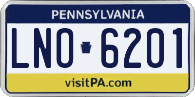 PA license plate LNO6201