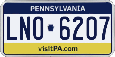 PA license plate LNO6207