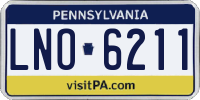 PA license plate LNO6211