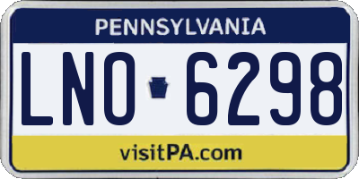 PA license plate LNO6298
