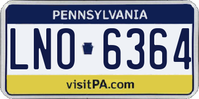 PA license plate LNO6364