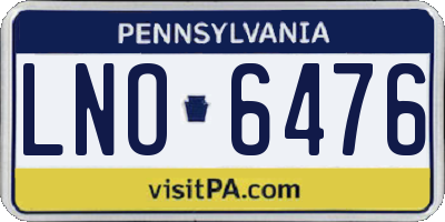 PA license plate LNO6476
