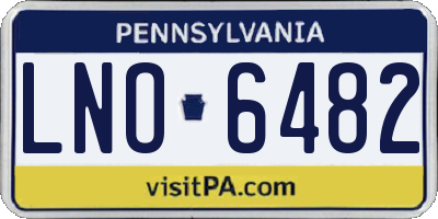 PA license plate LNO6482