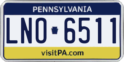 PA license plate LNO6511
