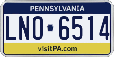 PA license plate LNO6514