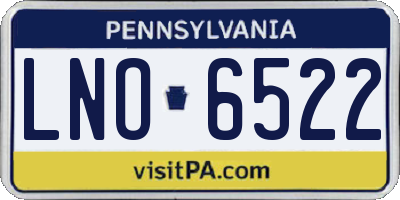 PA license plate LNO6522