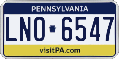 PA license plate LNO6547
