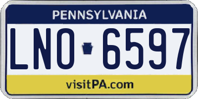 PA license plate LNO6597