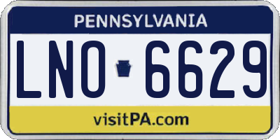 PA license plate LNO6629