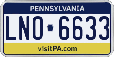 PA license plate LNO6633