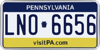 PA license plate LNO6656