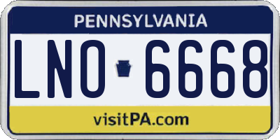 PA license plate LNO6668