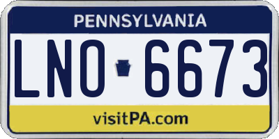PA license plate LNO6673