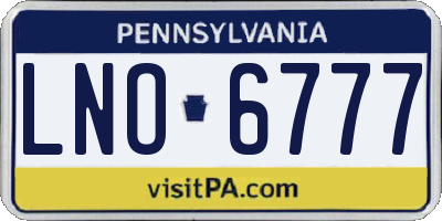 PA license plate LNO6777