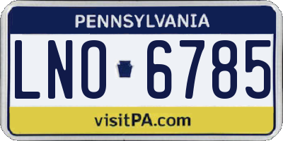 PA license plate LNO6785