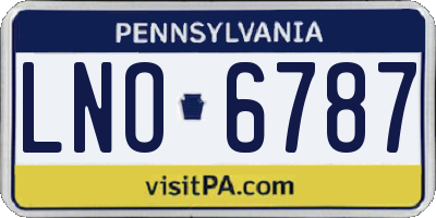 PA license plate LNO6787