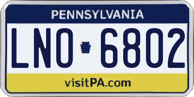 PA license plate LNO6802
