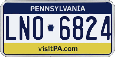 PA license plate LNO6824