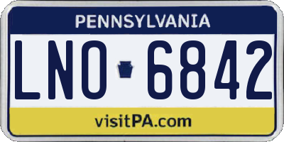 PA license plate LNO6842