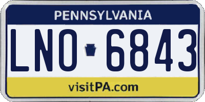 PA license plate LNO6843
