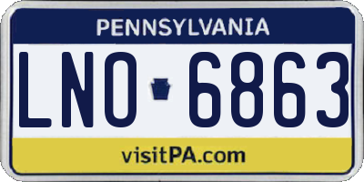 PA license plate LNO6863