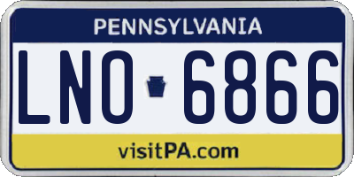 PA license plate LNO6866