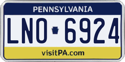 PA license plate LNO6924