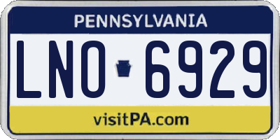 PA license plate LNO6929