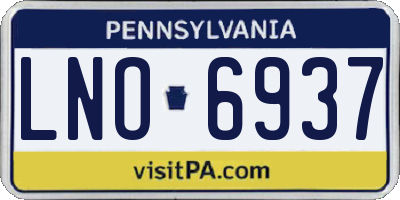 PA license plate LNO6937