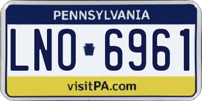 PA license plate LNO6961