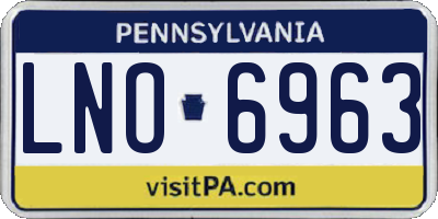 PA license plate LNO6963