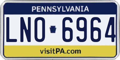 PA license plate LNO6964