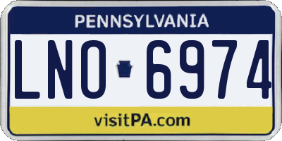 PA license plate LNO6974