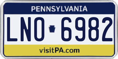 PA license plate LNO6982