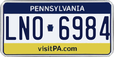 PA license plate LNO6984