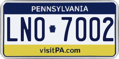 PA license plate LNO7002