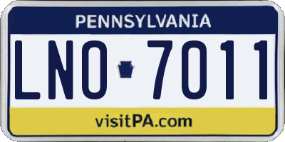 PA license plate LNO7011