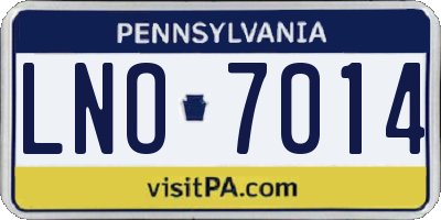 PA license plate LNO7014