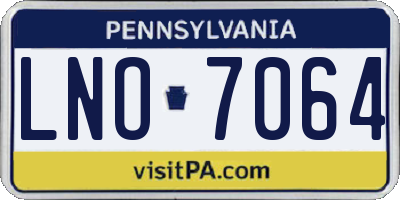 PA license plate LNO7064