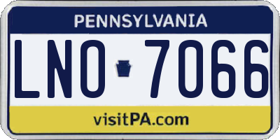 PA license plate LNO7066