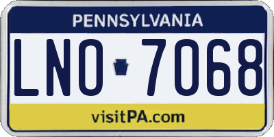 PA license plate LNO7068