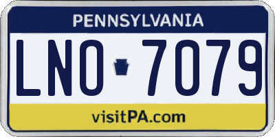 PA license plate LNO7079