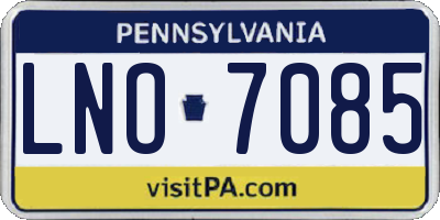 PA license plate LNO7085