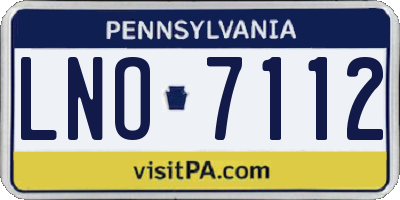 PA license plate LNO7112
