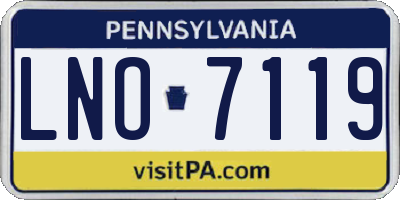 PA license plate LNO7119