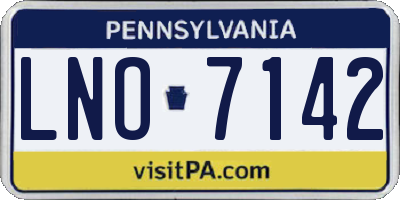 PA license plate LNO7142