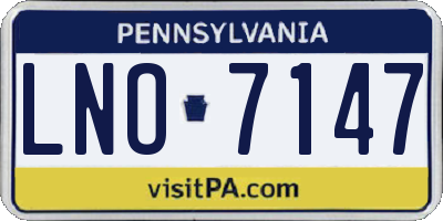 PA license plate LNO7147