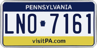 PA license plate LNO7161
